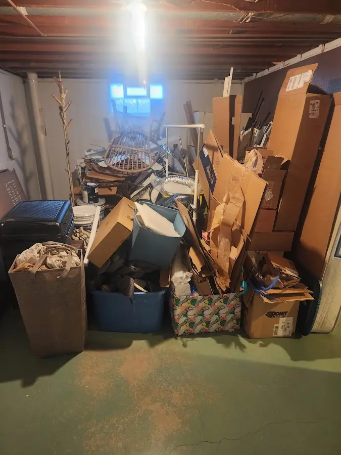 Roll-off dumpster container at job site for 2 Yard Dumpster Rental in Paoli